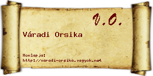 Váradi Orsika névjegykártya